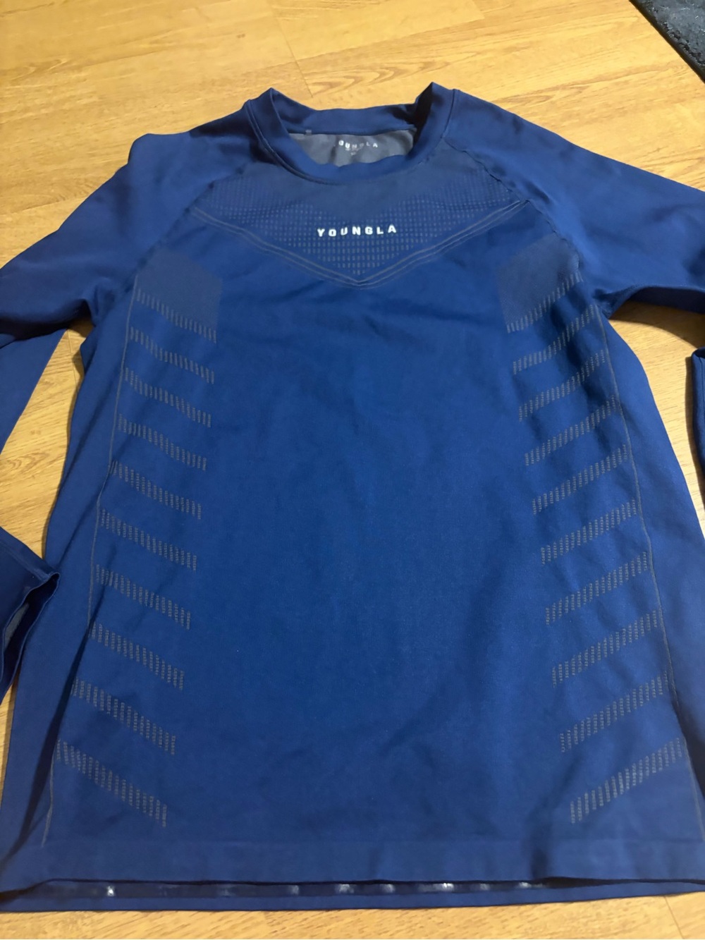 YoungLA Men’s Long Sleeve Swim Rash Guard - Navy